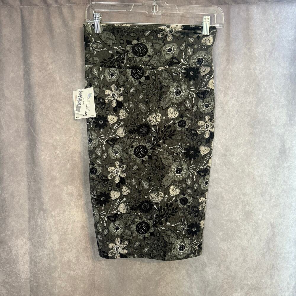 LuLaRoe Cassie Skirt XS NWT Floral Pencil Skirt Stretch grey black white - Picture 5 of 8